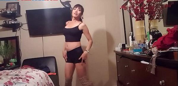  asian mature dancing in spandex